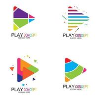 Play logo design concept vector Icon Symbol