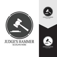 Hammer of a judge icon vector