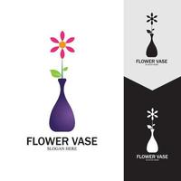 Flower vase vector icon