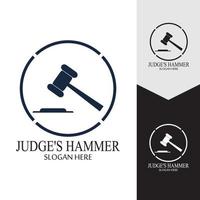 Hammer of a judge icon vector