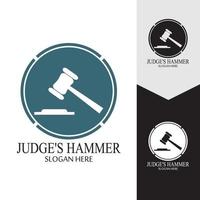 Hammer of a judge icon vector