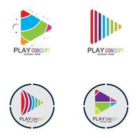 Play logo design concept vector Icon Symbol