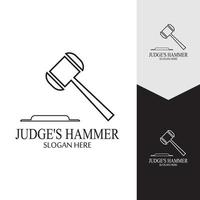 Hammer of a judge icon vector