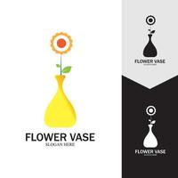 Flower vase vector icon