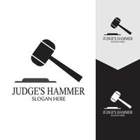 Hammer of a judge icon vector