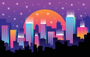 Futuristic Cityscape In Bright Background vector