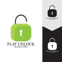 Flat unlock icon vector background