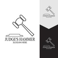 Hammer of a judge icon vector