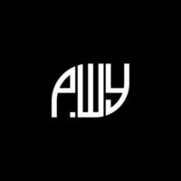 diseño de logotipo de letra pwy sobre fondo negro.concepto de logotipo de letra inicial creativa pwy.diseño de letra vectorial pwy. vector