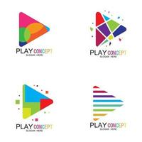 Play logo design concept vector Icon Symbol