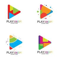 Play logo design concept vector Icon Symbol