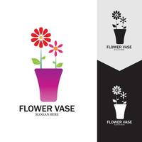 Flower vase vector icon