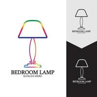 Bedroom lamp vector icon background