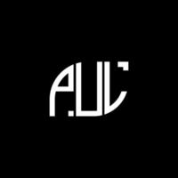 PUL letter logo design on black background.PUL creative initials letter logo concept.PUL vector letter design.
