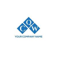 CQW letter logo design on white background. CQW creative initials letter logo concept. CQW letter design. vector