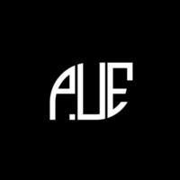 PUE letter logo design on black background.PUE creative initials letter logo concept.PUE vector letter design.