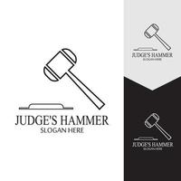 Hammer of a judge icon vector