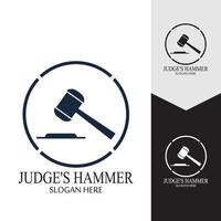 Hammer of a judge icon vector