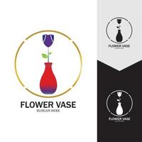 Flower vase vector icon