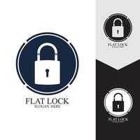 Flat lock icon vector background