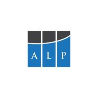 diseño de logotipo de letra alp sobre fondo negro. concepto de logotipo de letra de iniciales creativas alp. diseño de letras alpinas. vector