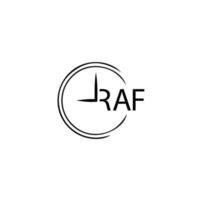 diseño de logotipo de letra raf sobre fondo blanco. concepto de logotipo de letra de iniciales creativas raf. diseño de letras raf. vector