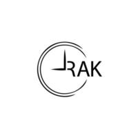 diseño de logotipo de letra rak sobre fondo blanco. concepto de logotipo de letra de iniciales creativas de rak. diseño de letras rak. vector
