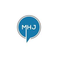 MHJ letter logo design on black background. MHJ creative initials letter logo concept. MHJ letter design. vector