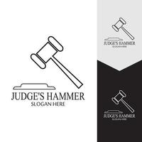 Hammer of a judge icon vector