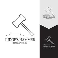 Hammer of a judge icon vector