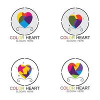 COLOR HEART VECTOR ICON ILLUSTRATION