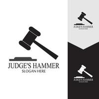 Hammer of a judge icon vector