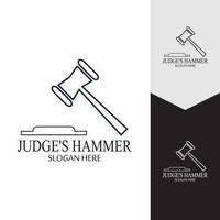 Hammer of a judge icon vector