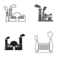 FACTORY BUILDING ICONS VECTOR