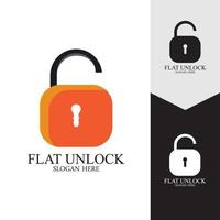 Flat unlock icon vector background