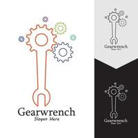 Gearwrench vector icon background template