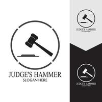 Hammer of a judge icon vector