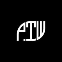 diseño de logotipo de letra ptw sobre fondo negro.concepto de logotipo de letra inicial creativa ptw.diseño de letra vectorial ptw. vector