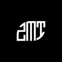 diseño de letras zmt. Diseño de logotipo de letras zmt sobre fondo negro. concepto de logotipo de letra inicial creativa zmt. diseño de letras zmt. Diseño de logotipo de letras zmt sobre fondo negro. z vector