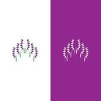 vector de logotipo de flor de lavanda fresca