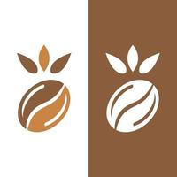 plantilla de vector de icono de grano de café