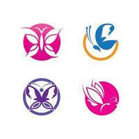 diseño de vector de icono de logotipo de mariposa