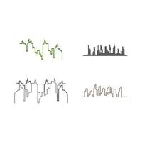 Modern City skyline illustration in flat design vector