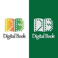 vector de tecnología de icono de logotipo de libro digital