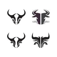 icono de vector de logotipo de cabeza de toro