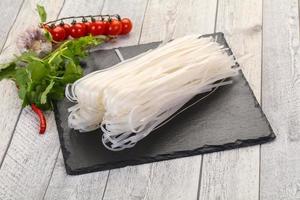 Raw rice noodles photo