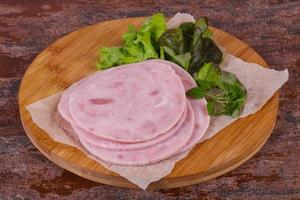 Sliced tasty Ham appetizer photo