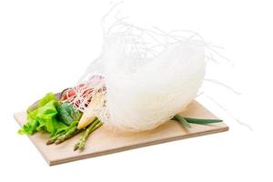 Raw rice noodles photo