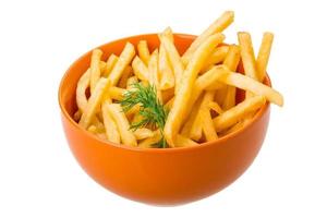 French fries on white background photo