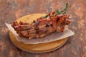 Smoked pork ribs photo